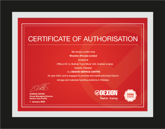 Dexion Certificate